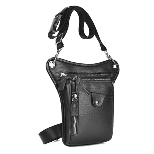 Leather Thigh Drop Leg Bag Waist Fanny Pack for Belt Motorcycle Bike Cycling Multi-Pocket Pouch Travel Hiking Outdoor Hip Bags