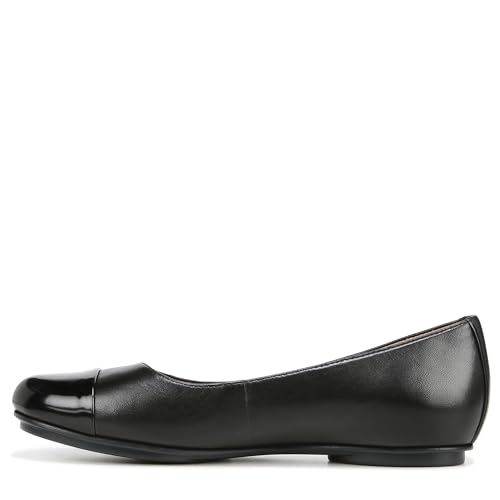 Naturalizer Womens Maxwell Cap Toe Ballet Flat Black Leather 8 M