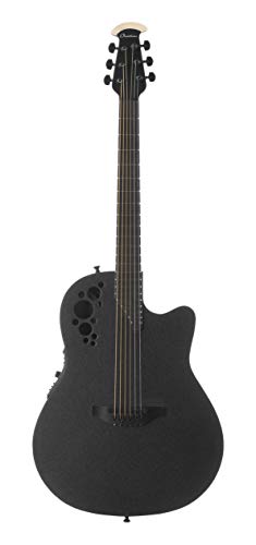 Ovation Mod TX Collection Acoustic-Electric Guitar, Textured Black, Super Shallow Body (1868TX-5)