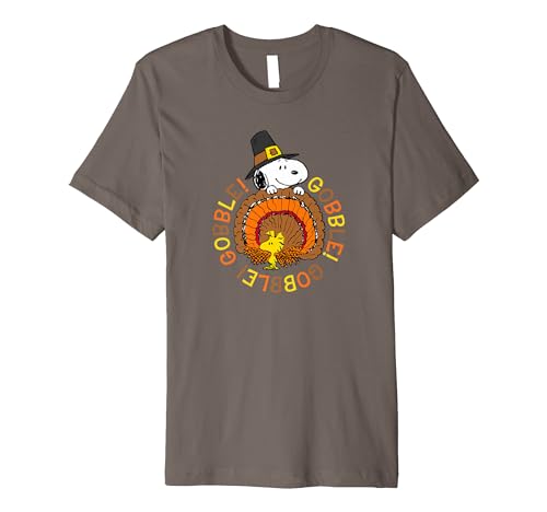 Peanuts Snoopy and Woodstock Thanksgiving Gobble Premium T-Shirt