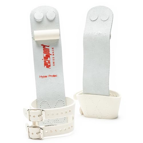 Reisport Men's Protec Hyper Buckle High Bar Grips, X-Small, Small, Medium, Large, Gymnastic Grips, Triple Strength Leather With Kevlar, Less Stretch, Safe Grip, Men And Boys Gymnastics Training
