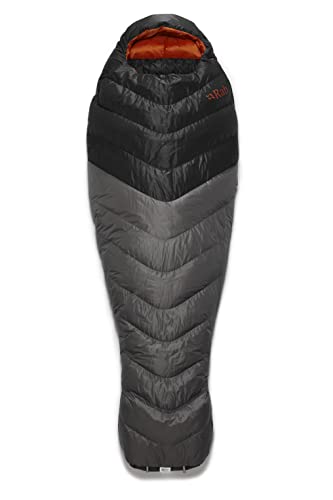 Rab Neutrino Pro 500 Down Insulated Lightweight Mummy Sleeping Bag for Climbing and Mountaineering - Granite - 15 Degree, Long, Left Zip