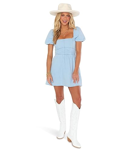 Show Me Your Mumu London Lace-Up Dress Sea Spritz SM