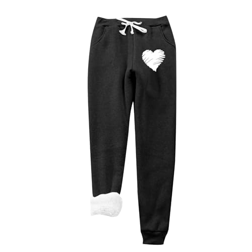 Prime Deals of The Day Today only Cham+pion Women Fleece Lined Grey Sweatpants - Winter Warm Sherpa Lined Athletic Joggers Pants with Pockets