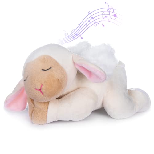 My OLi Sleepy Angel Lamb 9' Plush Sheep Stuffed Animal Plays Jesus Loves Me Soft Toy Best Bedtime Friends Gifts for Babies Kids Girls Boys