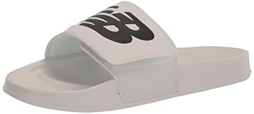 New Balance Unisex DynaSoft 200 V2 Adjustable Slide Sandal, White/Black, 5.5 Wide US Women