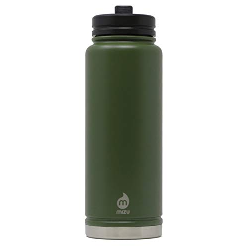 Mizu V12 - 36 oz. Stainless Steel Vacuum Insulated Wide Mouth Bottle with Straw Lid