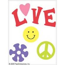 Jeaneology Kids Embroidered Iron-ons 1/pkg-hippie Love
