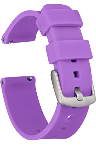 GadgetWraps 18mm Silicone Watch Band Strap with Quick Release Pins – Compatible with Speidel, Daniel Wellington, Wristology - 18mm Quick Release Watch Band (Pastel Purple, 18mm)