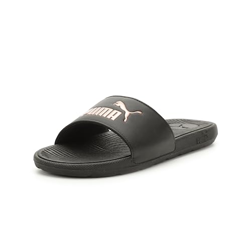 PUMA Women's COOL CAT 2.0 Slide Sandals, Puma Black-Rose Gold, 8
