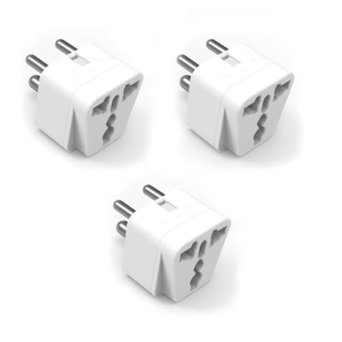 BESTEK India Plug Adapter, US to India Plug Adapter Works in Nepal, Maldives, Pakistan, India Power Adapter, Grounded Travel Adapter for Indian Plug, Perfect for Phones, Laptop Chargers