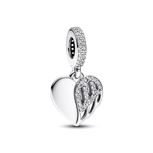 Pandora Heart & Angel Dangle Charm, With Gift Box
