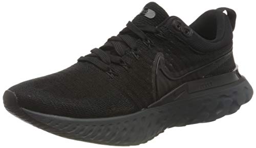 Nike Men's React Infinity Run Flyknit 2 Stroke Running Shoe, Black Black Iron Grey White, 10