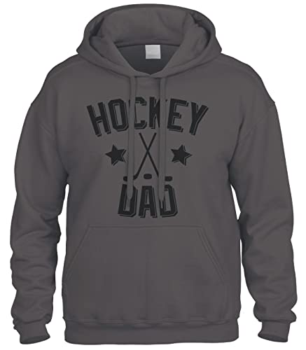 Father's Day Hockey Dad Sports Sweatshirt Hoodie Hoody (Charcoal, X-Large)