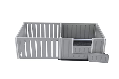 Artemis Whelping Box Plus, Hollow Play Yard Version (Hollow 80'x40', Grey)