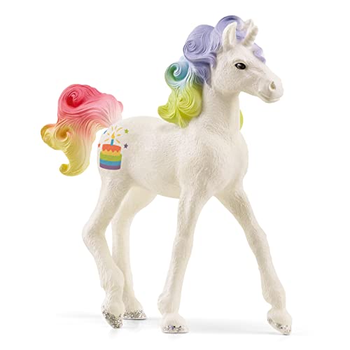 Schleich bayala, Collectible Unicorn Toy Figure for Girls and Boys, Rainbow Cake Unicorn Figurine (Dessert Series), Ages 5+