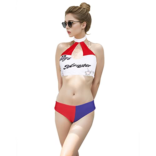CMEGEOME Anime Swimsuit Women Two Piece Bikini Beach Swimsuit Summer Bathing Suit Halloween Cospaly Swimwear White