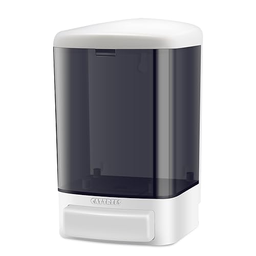 CATTREES Hand Soap Dispenser Wall Mount Commercial Soap Dispenser for Kitchen Bathroom Liquid Containers Shampoo Gel Chamber Plastic (1 Pack (Manual 1000ml/33oz))