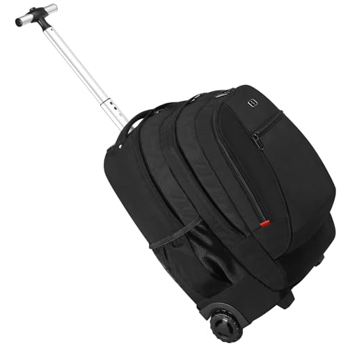star cloud Voyager X2-21x13.5x8 Rolling Backpack with Wheels, Water-Resistant Wheeled Backpack: Durable Rucksack with Tuckaway Straps, 17' Laptop Sleeve - Ideal Carry on for Travel, College, Work