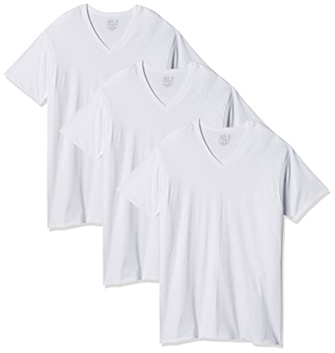Fruit of the Loom Men's Size Big Tag-Free Undershirts, Tall Man-V Neck-3 Pack, X-Large