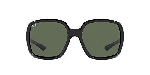 Ray-Ban Rb4347 Powderhorn Square Sunglasses, Black/Dark Green, 60 mm