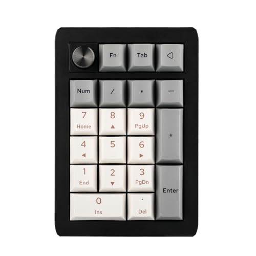 EPOMAKER EK21 VIA Gasket Number Pad, Bluetooth 5.0/2.4ghz/Wired Hot Swappable Numpad, with Poron Foam, Aluminum Alloy Knob, 1000mAh Battery, Programmable for Win/Mac/Gaming (Wisteria Linear Switch)