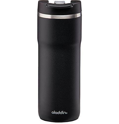 Aladdin Keeps Hot for 4 Hours-BPA-Free-Dishwasher Safe, Stainless Steel, Black, 0.47L