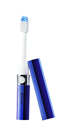 Pursonic S52 Portable Battery Operated Sonic Toothbrush To-Go with 2 Brush Heads & AAA Battery Included, Blue, 0.2 Pound