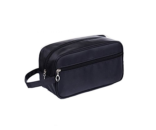 Tumecos Toiletry Dopp Kit Travel Electronics Organizer Shaving Accessories Bag with Carry Handle Black