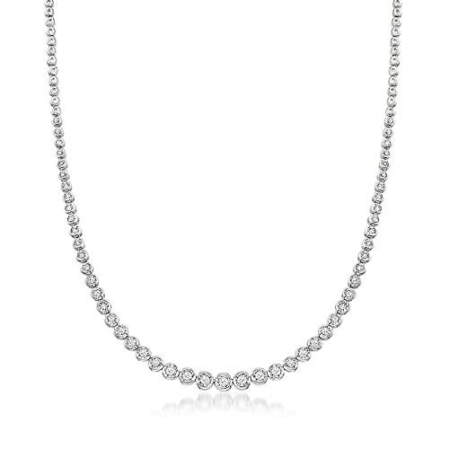 Ross-Simons 1.50 ct. t.w. Bezel-Set Diamond Necklace in Sterling