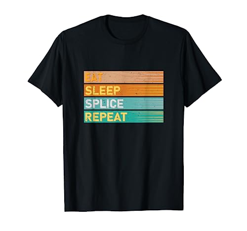 Fiber Optic Technician Eat Sleep Splice Repeat Optical Fibre T-Shirt