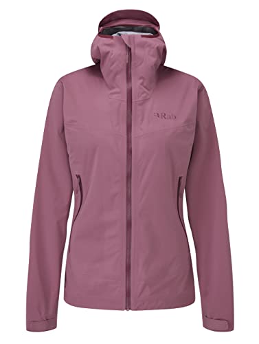 RAB Women's Kinetic 2.0 Waterproof Breathable Jacket for Hiking, Skiing, and Climbing - Heather - Medium