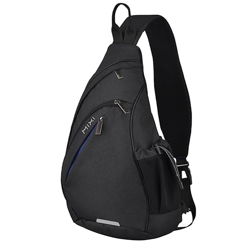 Hanke Sling Bag Men Backpack Unisex One Shoulder Bag Hiking Travel Backpack Crossbody with USB Port Versatile Casual Daypack