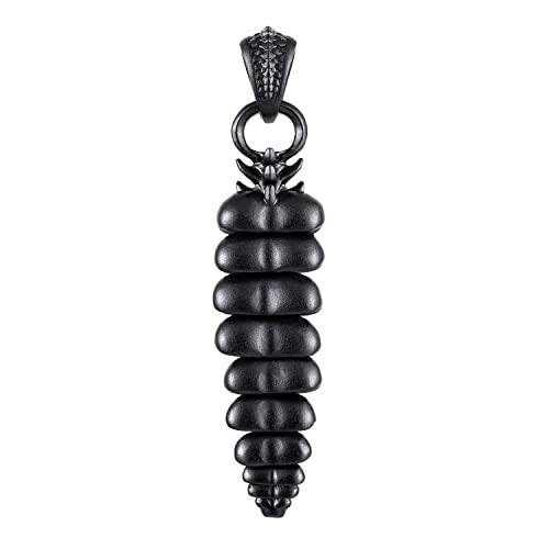 COPPERTIST.WU Rattlesnake Tail Pendant, Fidget Jewelry Rattlesnake Rattle Necklace for Women Men Brass Plating Matte Black