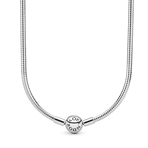 Pandora Jewelry Moments Snake Chain Charm Sterling Silver Necklace, 19.7', No Box