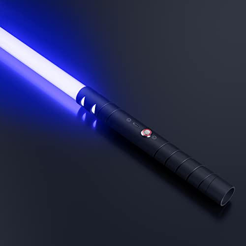 JvmuSaber Lightsaber-Toy Fx-Saber Dueling-Force RGB-Sword - Type-C Rechargeable Metal Hilt Force Fx Dueling 15 Colors Real Lightsaber for Adults Metal Hilt Three Sound Mode (Black)