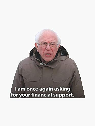 MAGNET Bernie Sanders Financial Support meme Magnetic Vinyl Car Bumper Sticker 5'