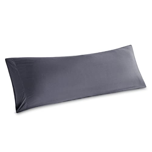 Bedsure Body Pillow Cover - Dark Grey Long Cooling Pillow Cases, Rayon Derived from Bamboo, Soft & Breathable Body Pillowcase with Envelope Closure, 1 Pack, 20x54 Inches