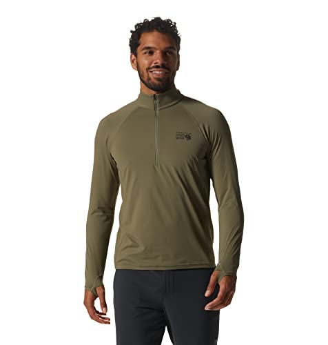 Mountain Hardwear Men's Standard Crater Lake 1/2 Zip, Stone Green, Large