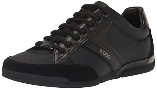 BOSS Men's Saturn Profile Low Top Sneaker, Black Fox, Numeric_11