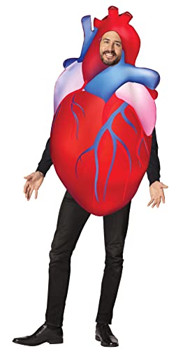 Rasta Imposta Heart Costume Ticker Soul Center Affection Organ Love Dress Up Cosplay Party Costumes, Adult One Size