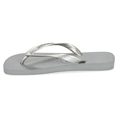 Havaianas Women's Top Tiras Flip Flop Sandal, Steel Grey, 9-10