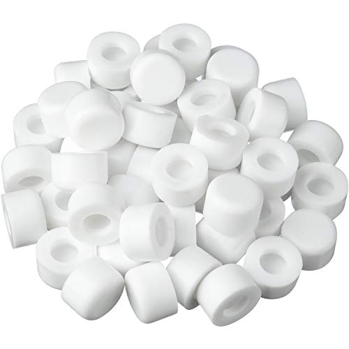 Outus 50 Pcs Rubber Door Stop Silicone Replacement Door Stop Caps Tips Bumpers for Wall and Floor Protection, Universal Size (White)
