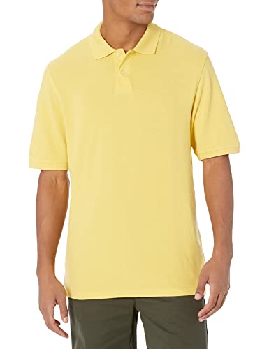 Amazon Essentials Men's Regular-Fit Cotton Pique Polo Shirt (Available in Big & Tall), Yellow, X-Large