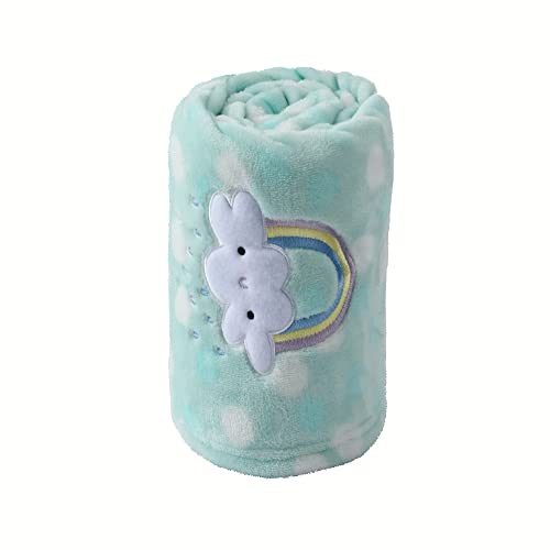CREVENT 30'X40' Lightweight Fuzzy Fluffy Warm Plush Baby Blanket for Infant Toddler Newborn Unisex Crib Cot Stroller - Green Rainbow Unisex
