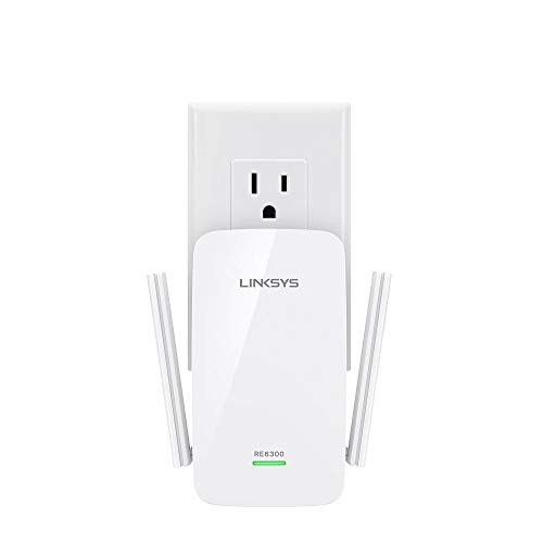 Linksys WiFi Extender, WiFi 5 Range Booster, Dual-Band Booster, Compact Wall Plug Design, 1,000 Sq. ft Coverage, Speeds up to (AC750) 750Mbps - RE6300