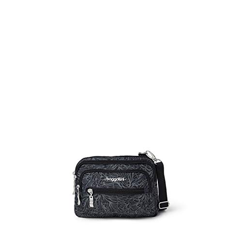 Baggallini womens Triple Zip Bagg cross body handbags, Midnight Blossom, One Size US