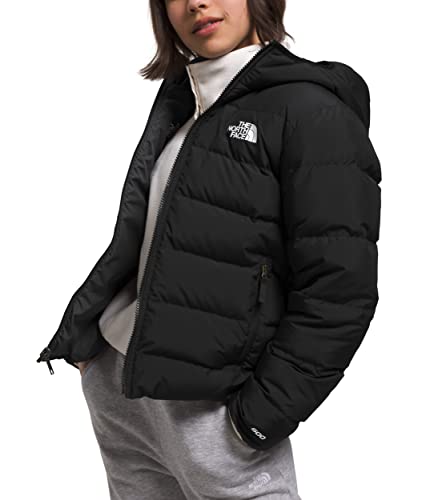 THE NORTH FACE Girls' Reversible North Down Hooded Jacket, TNF Black 2, Medium
