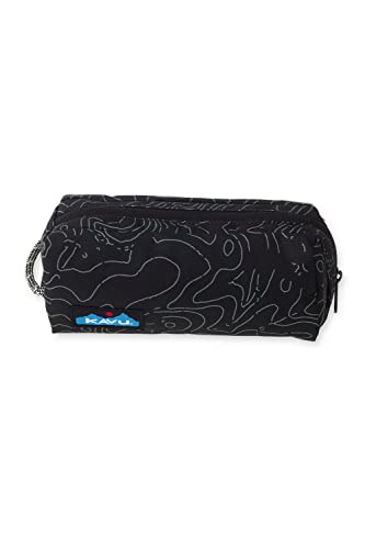 KAVU Pixie Pouch Accessory Travel Toiletry and Makeup Bag, Black Topo
