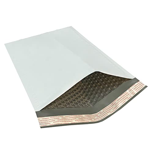 StarBoxes 100 Poly Bubble Mailer Bags 8.5x14.5' - #3 Pouches Envelopes White Self-Sealing (PBM385145100)
